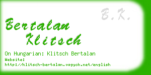 bertalan klitsch business card